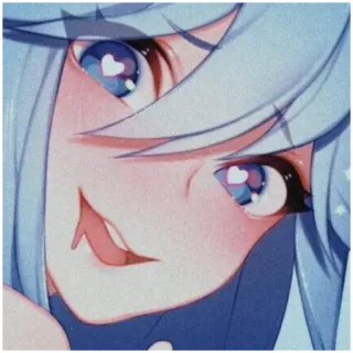 😝 anime, cute, blue hair, cartoon, girl, heart eyes telegram sticker