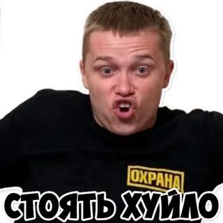 🖐 СТОЯТЬ ХУЙЛО homme, offensant, russe, insulte telegram sticker