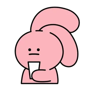 🥛 kelinci, merah muda, minuman, imut, kartun telegram sticker