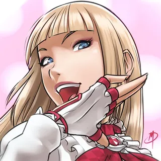 🤣 อนิเมะ, ผมบลอนด์, ผู้หญิง, ยิ้ม, ตัวละคร telegram sticker