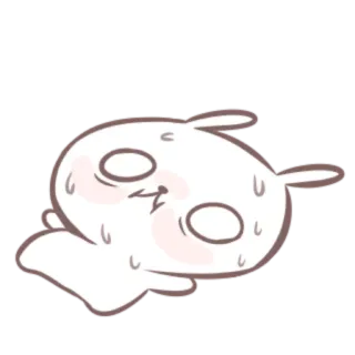 🍒 sudando, agotado, cansado, dibujo, lindo, expresión telegram sticker
