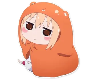 😕 Umaru Doma Himouto! Umaru-chan umaru, аниме, манга, милый, каваий, himouto umaru-chan, чиби, толстовка с ушками telegram sticker