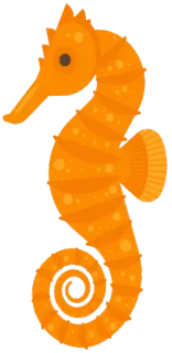 😊 морской конек, морское существо, оранжевый, животное, океан telegram sticker