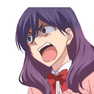 😡 anime, girl, angry, expression, cartoon, woman, character whatsapp sticker