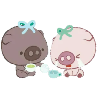 😭 pig, cartoon, teacup, crying, friendship telegram sticker