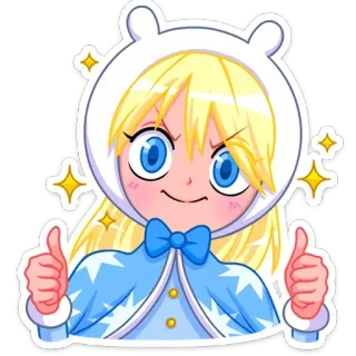 👍 adesivo, polegar para cima, anime, desenho animado, personagem, ilustração telegram sticker