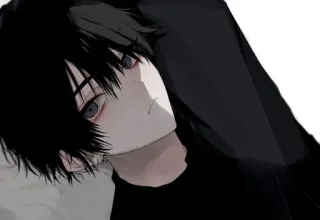👀 anime, boy, sad, dark, emo, melancholy telegram sticker