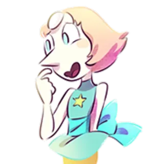 🤔 Pearl Steven Universe dessin animé, perle, Steven Universe, gemme, personnage whatsapp sticker