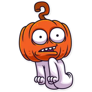 ❓ bí ngô, hoạt hình, halloween, quái vật, rùng rợn, nhân vật telegram sticker