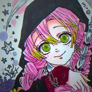 ❤️ Mitsuri Kanroji Demon Slayer Anime, Demon Slayer, Mitsuri Kanroji, Rambut Pink, Imut, Stiker telegram sticker