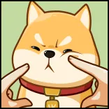 ☺️ shiba inu, chien, animal, dessin animé, mème, pincer, joue telegram sticker
