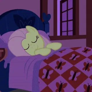 😴 dormir, poney, lit, nuit, dessin animé, rêve telegram sticker