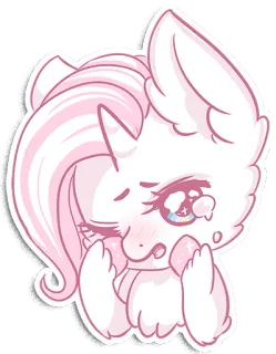 😢 漫画, ステッカー, かわいい, 可愛い, ピンク, ポニー, 動物 whatsapp sticker