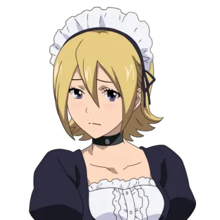 😊 anime, maid, blonde hair, collar telegram sticker