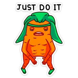 💪 JUST DO IT морковь, спорт, тренировка, мотивация, фитнес whatsapp sticker