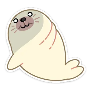 💩 foca, carino, animale, cartone animato, adesivo telegram sticker