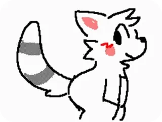 😊 cáo, hoạt hình, động vật, trắng, dễ thương, vẽ, nhãn dán telegram sticker