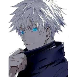 😏 Gojo Satoru Jujutsu Kaisen อนิเมะ, โกะโจ ซาโตรุ, มหาเวทย์ผนึกมาร, พ่อมด, ผมขาว, ตาสีฟ้า telegram sticker
