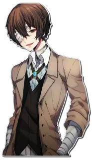🙂 Osamu Dazai Bungou Stray Dogs Anime, Bungou Stray Dogs, Osamu Dazai, Dazai, Postać, Bandaże telegram sticker