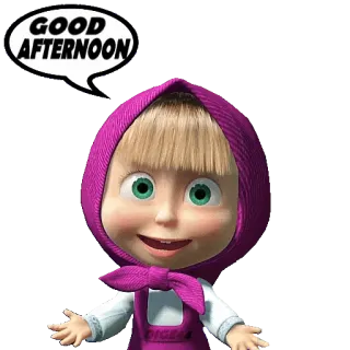 🌤 Masha Masha and the Bear GOOD AFTERNOON cartoon, greeting, girl, masha, afternoon whatsapp sticker