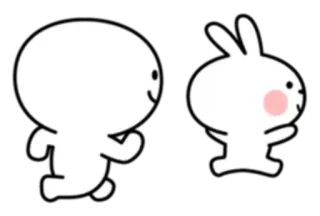 🏃 cartoon, animal, bunny, rabbit, running telegram sticker