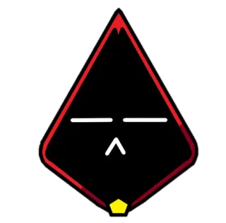 😑 geométrico, abstrato, minimalista, vermelho, rosto, expressão telegram sticker