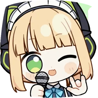 ๐ค anime, chibi, microphone, idol, cute, kawaii, character telegram sticker