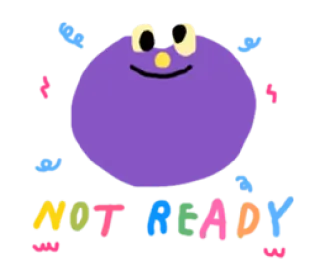👎 NOT READY Cartoon, Figur, Lustig, Humor, Noch nicht fertig whatsapp sticker