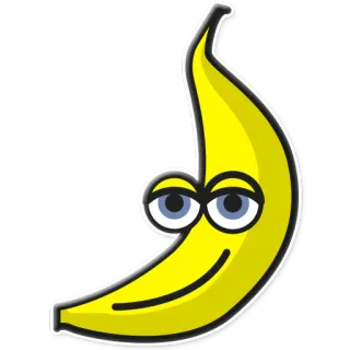 😀 Banane, Obst, Cartoon, Augen, Lächeln telegram sticker