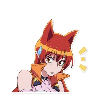 😅 อนิเมะ, สุนัขจิ้งจอก, ผู้หญิง, สีหน้า, น่ารัก, หู telegram sticker