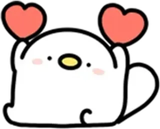 💞 carino, animale, amore, cuore, anatra, cartone animato telegram sticker