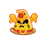 👎 pizza, makanan, kartun, monster, potongan, jahat telegram sticker
