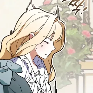 😥 짜악! 漫画, 女性, ショック, 金髪 telegram sticker