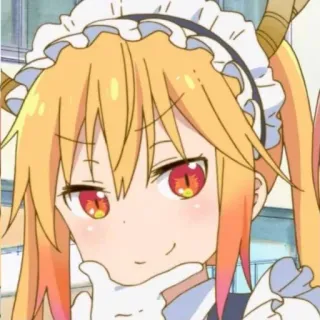 💈 Tohru Miss Kobayashi's Dragon Maid Anime, Dragón, Maid, Sirvienta, Tohru, Miss Kobayashi's Dragon Maid, Kawaii telegram sticker