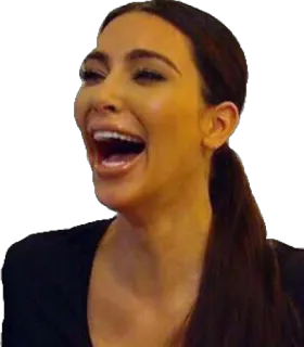 😂 Kim Kardashian celebrity, woman, laughing, meme, portrait telegram sticker
