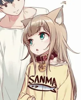 ✨ SANMA Аниме, Девушка-кошка, Манга, Санма, Каваий, Иллюстрация whatsapp sticker