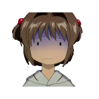 🎈 Sakura Kinomoto Cardcaptor Sakura anime, cartone animato, personaggio, sakura kinomoto, cardcaptor sakura, preoccupato, spaventato telegram sticker