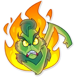 🤬 Grinch grinch, enojado, dibujos animados, festivo, navidad whatsapp sticker