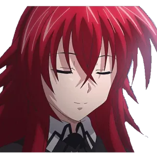 😟 Rias Gremory High School DxD anime, red hair, Rias Gremory, High School DxD telegram sticker