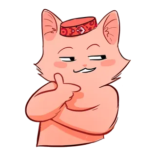 😏 Katze, Tier, Cartoon, Hut, arrogant, Geste, Meme telegram sticker