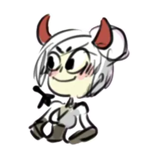 😈 cartoon, devil, character, horns, anime telegram sticker
