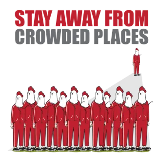 🚶‍♂️ STAY AWAY FROM GRONINGEN Groningen, Leute, Menschenmenge, rot, Warnung, Abstand halten telegram sticker