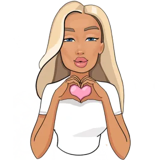 💋 Frau, Mädchen, Herz, Liebe, Kuss, blond whatsapp sticker