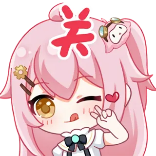 🤔 关 Anime, Fofo, Desenho animado, Rosa, Menina, Kawaii telegram sticker