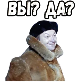 😮 ВЫ? ДА? person, russian, winter, fur coat, question, expression telegram sticker
