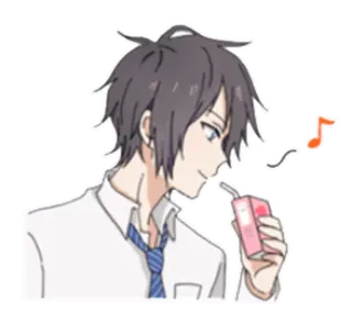 ☺️ Anime, Junge, Trinken, Saft, Niedlich whatsapp sticker
