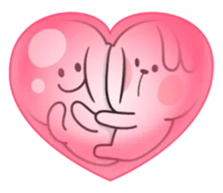 💙 heart, love, cute, cartoon, couple, characters, affection, romance telegram sticker