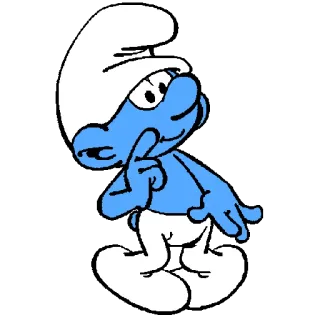 😟 Smurf สเมิร์ฟ, การ์ตูน, สีน้ำเงิน, เหล่าสเมิร์ฟ, ตัวละคร, นิ้ว, ชู่ว์ whatsapp sticker