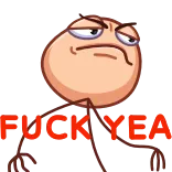🤨 FUCK YEA offensant, texte, dessin, jurons whatsapp sticker