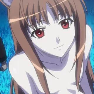 😊 Holo Spice and Wolf anime, wolf ears, holo, spice and wolf, waifu telegram sticker